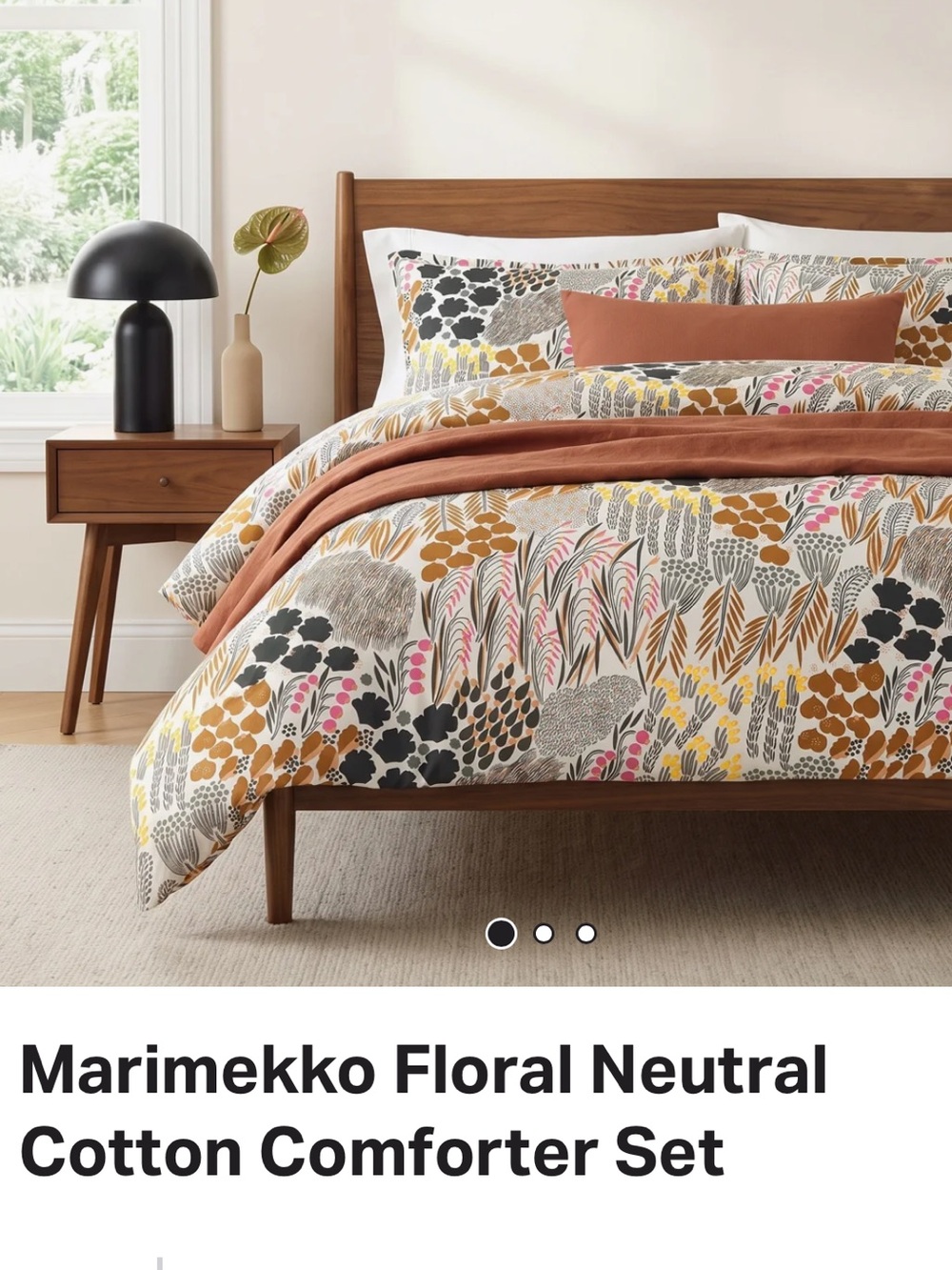 Marimekko Botanical Print King Comforter with Two Matching King Shams - Picture 2 of 8